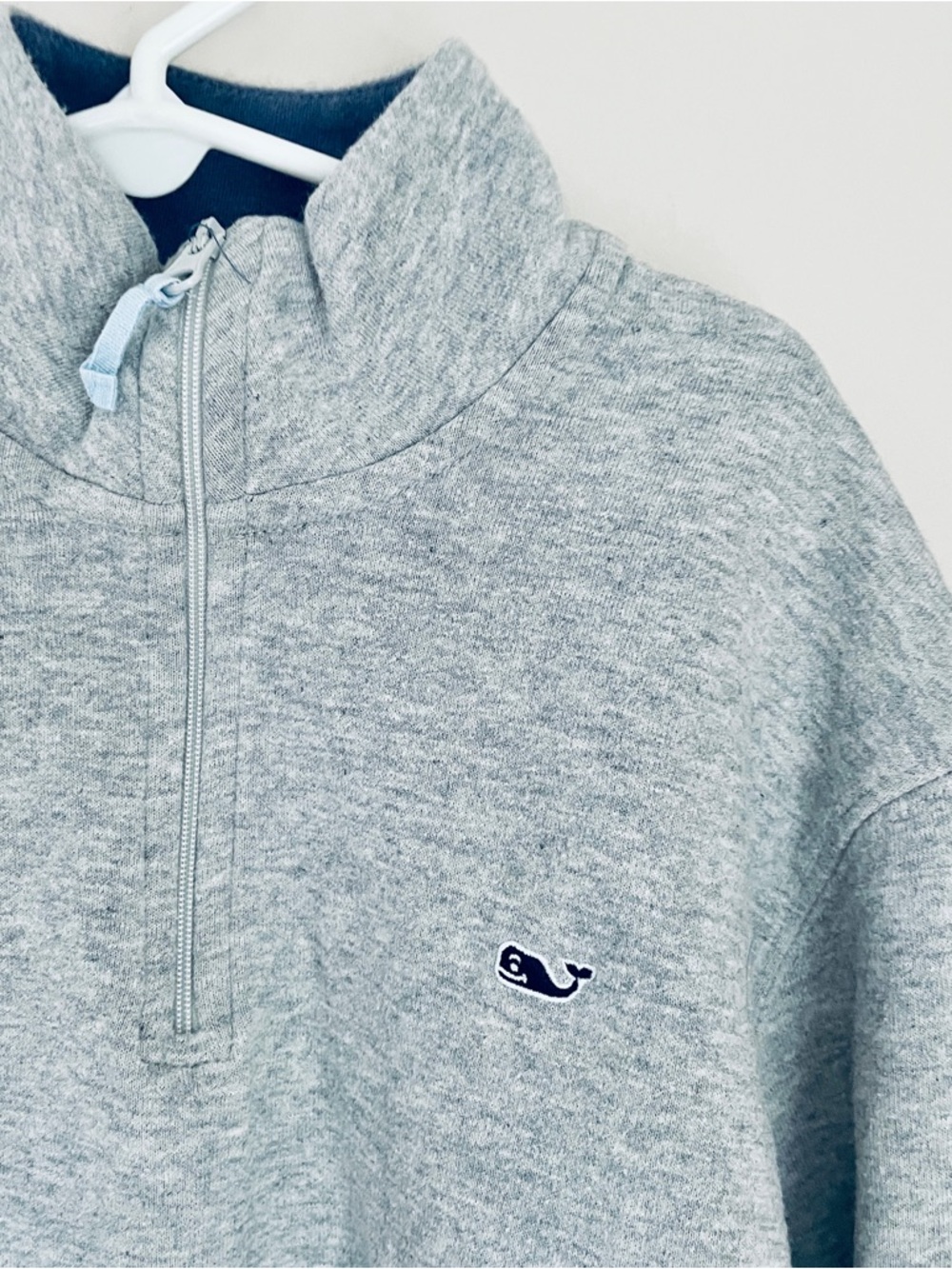 Vineyard Vines Heather Gray Quarter-Zip Pullover Large 16-18 - Picture 3 of 6